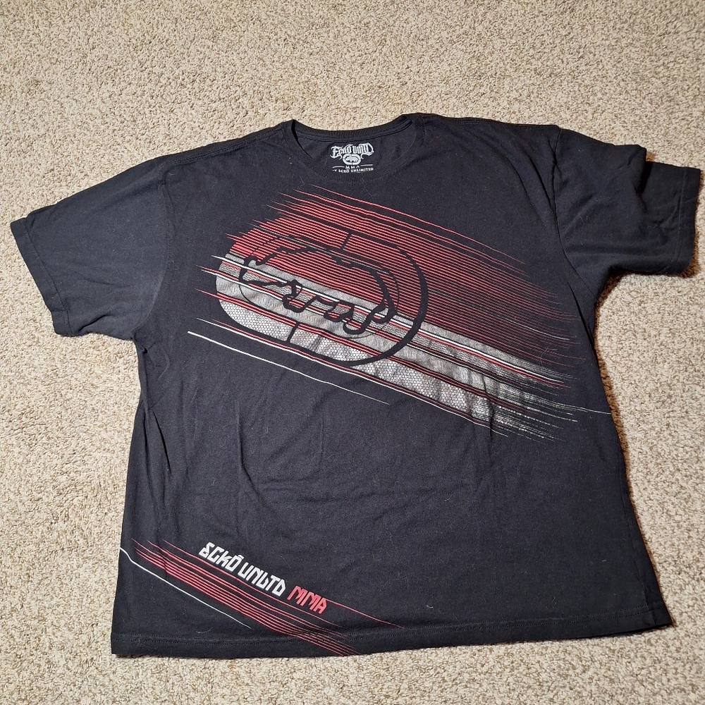 Ecko Unltd MMA T Shirt Mens Size 2XL Black Y2K Big Graphic